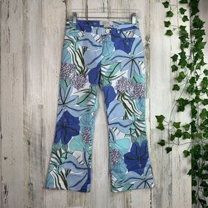 JJ CLUB PURPLE FLORAL CROP HOBO COLORFUL VINTAGE PANTS SIZE SMALL